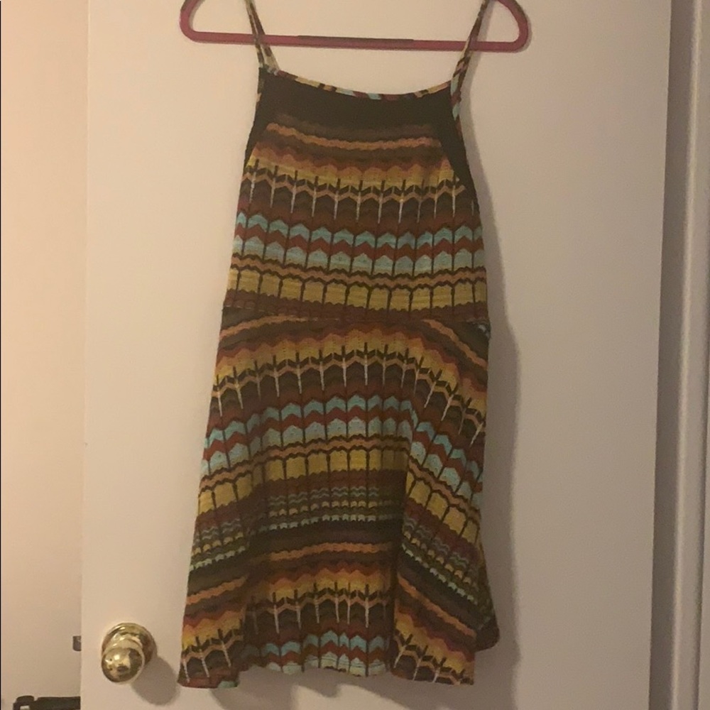 Patterned spaghetti strap dress
